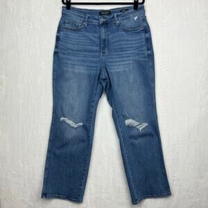 Judy Blue Jeans Women’s 18W Austin Tummy Control High Rise Straight Distressed